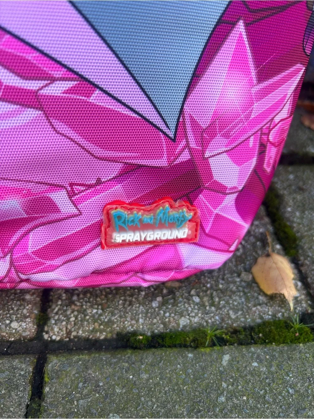 Sprayground Pink Black Rick and Morty Crystal Print Kids Backpack